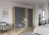 Schwebetürenschrank >Mosbach< in grau metallic / Eiche Artisan - 226x210x62 (BxHxT) Bild 2