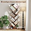 HOMCOM Bücherregal mit 9 Ebenen, im Baumform, Aufbewahrungsregal 1-tlg, für Wohnzimmer, Schlafzimmer, Büro, Rustikal Braun Bild 4