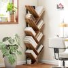 HOMCOM Bücherregal mit 9 Ebenen, im Baumform, Aufbewahrungsregal 1-tlg, für Wohnzimmer, Schlafzimmer, Büro, Rustikal Braun Bild 2