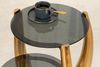 riess-ambiente Beistelltisch LEVELS 50cm gold antik / schwarz · Wohnzimmertisch mit 2 Tischplatten (Einzelartikel, 1-St), Schlafzimmer · Metall-Gestell · rund · handmade · Glasplatte Bild 5