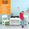 Baby Vivo 'Max' Kindersitzgruppe mit multifunktionalem Tisch und 2 Stühlen, Holz weiß / grün / blau Bild 3