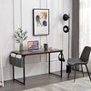BAKAJI Schreibtisch Arbeitstisch PC-Tisch Arbeitsplatte aus MDF mit Metallrahmen Organizer Organizer Stoffträger und Haken Haus Büro modernes Industriedesign 120x60 x H74 cm Bild 4