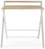 Versa Blake Schreibtisch für den Computer, Arbeitstisch Kompakter Tisch Büro, Aufklappbar, Maßnahmen (H x L x B) 83 x 50 x 81,3 cm, Holz und Metall, Farbe: Braun und Weiß Bild 3