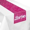 Amscan Malibu 1574100d-fc2c-4dee-b294-65a47ff2787a Barbie-Tischläufer, 33x183 cm, atemberaubende Dekoration und Material, perfekt für Kinderpartys, rosa, Stoff, modern, massiv, 1 Stück Bild 2