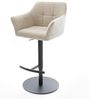Barstuhl Yulo-Flex Webstoff Soft Beige Drehfuß höhenverstellbar Metall Schwarz Bild 2