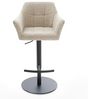 Barstuhl Yulo-Flex Webstoff Soft Beige Drehfuß höhenverstellbar Metall Schwarz Bild 3