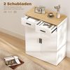 HOMCOM Sideboard Beistellschrank mit 2 Schubladen, 2 Türen (Aufbewahrungsschrank, 1 St, Küchenschrank), mit verstellbarem Einlegeboden, Weiß+Naturholz Bild 4