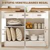 HOMCOM Sideboard Beistellschrank mit 2 Schubladen, 2 Türen (Aufbewahrungsschrank, 1 St, Küchenschrank), mit verstellbarem Einlegeboden, Weiß+Naturholz Bild 5