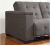 Vente-unique - Schlafsofa Klappsofa 3-Sitzer - Microfaser - Grau - DEVONSHIRE Bild 5