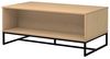 Inter Link - Couchtisch mit Stauraum - Beistelltisch - Wohnzimmertisch - geräumiger Sofatisch - Metallfüße - Oak Colori - 110 x 60 x 45 cm - Vivo Bild 3