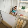 KiddyGuard Sicherheitsgitter für Treppen, mit Aluminiumgehäuse, ausziehbar, bis zu 120 cm, Weiß Bild 2