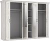 FORTE Kashmir Kleiderschrank, Holzwerkstoff, Weiß/Beige, 268,3 x 204,9 x 65 cm Bild 5