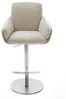 Barstuhl Luan-Flex Webstoff Soft Beige Drehfuß höhenverstellbar Edelstahl Silberfarben Bild 3
