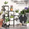 Outsunny Pflanzentreppe mit Tabletten, klappbar, für Innen, aus Metall, mehrstöckig, 80cm hoch (6-Etagen Pflanzenständer, 1 St, Blumenständer), für Wohnzimmer, Garten Balkon Deko, Schwarz Bild 5