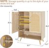 GarveeHome Schuhschrank Mit Magnetischen Rattantüren, 4-Stöckiger Schrank Mit 1 Halboffenen Ablagefach, Flurschrank Mit Verstellbaren Einlegeböden, Für Flur Und Wohnzimmer, 81,5 x 40 x 100 cm Bild 2