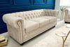 riess-ambiente Sofa CHESTERFIELD 200cm champagner / dunkelbraun, 1 Teile, Wohnzimmer · Samt · 3-Sitzer · mit Armlehne · Federkern Bild 2