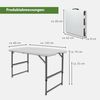 Baumarktplus Campingtisch höhenverstellbar, zusammenklappbar, Partytisch, Tapeziertisch, 120x60 cm Bild 3