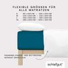 Schlafgut 'PURE BOXSPRING' Spannbettlaken, Jersey-Elasthan, Gummizug: rundum, (1 Stück), Bio-Baumwolle, für Matratzen bis 40 cm Höhe, Petrol Deep, XL 180x200cm - 200x220cm Bild 4