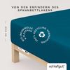 Schlafgut 'PURE BOXSPRING' Spannbettlaken, Jersey-Elasthan, Gummizug: rundum, (1 Stück), Bio-Baumwolle, für Matratzen bis 40 cm Höhe, Petrol Deep, XL 180x200cm - 200x220cm Bild 2