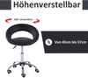 HOMCOM Rollsitz höhenverstellbarer Bürostuhl mit Rollen (Drehhocker, 1 St, Arbeitshocker), PU+Metall, Schwarz, 50 x 54 x 66-78 cm Bild 4