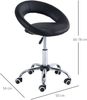 HOMCOM Rollsitz höhenverstellbarer Bürostuhl mit Rollen (Drehhocker, 1 St, Arbeitshocker), PU+Metall, Schwarz, 50 x 54 x 66-78 cm Bild 3