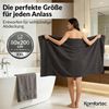Komfortec 2er Saunatuch Set 80x200 cm aus 100% Baumwolle, XXL-Saunatücher, Sauna Handtuch, Weich, Groß, Frottee, Schnelltrocknend, Anthrazit Grau/Schwarz Bild 2