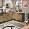 JAZZ Moderner Eckschrank Küche mit Arbeitsplatte in Anthrazit, Artisan Eiche Optik - Geräumiger Eck-Unterschrank mit viel Stauraum - 115 x 90 x 60 cm (B/H/T) Bild 2