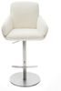 Barstuhl Luan-Flex Bouclé Soft Beige Drehfuß höhenverstellbar Edelstahl Silberfarben Bild 3