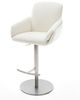 Barstuhl Luan-Flex Bouclé Soft Beige Drehfuß höhenverstellbar Edelstahl Silberfarben Bild 2