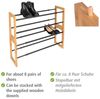WENKO Schuhregal Ecori, 2 Etagen zur Schuhaufbewahrung, Bambus-Rahmen, Metall-Stangen mit Anti-Rutsch-Oberfläche, ausziehbar, Schwarz Bild 3
