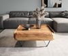 Couchtisch Kiano 90x90 cm Akazie Natur 2 Schübe V-Fuß Schwarz Bild 3