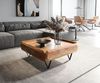 Couchtisch Kiano 90x90 cm Akazie Natur 2 Schübe V-Fuß Schwarz Bild 2