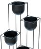 DanDiBo Blumentreppe Metall Schwarz 90 cm Pflanzentreppe mit Topf Innen Indoor Blumenständer 210015 Blumensäule Modern Pflanzenständer Blumenhocker Bild 3