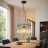 LED Pendelleuchte, Schwarz, Glasstäbe rauch, D 40 cm Bild 4
