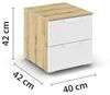 rauch Aditio Box, Nachttisch, 2 Schubladen, mit Softclose-Funktion, Farbe Weiß/Eiche Artisan, BxHxT 40x42x42cm Bild 3