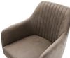 Drehstuhl Greg-Flex Mikrofaser Taupe Vintage Kreuzgestell breit Edelstahl 360° drehbar Wippfunktion Taschenfederkern Bild 5