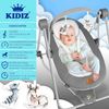 KIDIZ® Babywippe Babyschaukel mit 5 Geschwindigkeitseinstellungen zusammenklappbarer Baby Wippe Schaukel Babyhochstuhl mit Spielbogen Spielzeugen 5 beruhigende Naturgeräusche neugeborene Anthrazit Bild 2