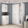 Habitdesign, Mehrzweckschrank mit 2 Türen und 3 Einlegeböden – in Mattweiß für Hauswirtschaftsraum, Küche oder Garage, zur Putzmitteln, Besen und Zubehör, Maße: 73 x 180 x 37 cm (B x H x T) Bild 2