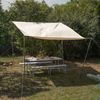 Relaxdays Sonnensegel rechteckig, steckbare Stangen, Seile, Erdspieße, wasserfest, UV-beständig, Polyester, 3x4 m, beige Bild 2