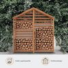 M MCombo Holzregal Außen, Kaminzubehör Kaminholzregal mit 2 Ebenen, Brennholzregal mit Wasserdichter Abdeckung 1213 Bild 2