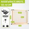BOMI Tuerschutzgitter Miko PEFC Buchenholz | Ohne Bohren |für Babys, Kleinkinder & Tiere | 90° Feststell-Funktion | Gitter Schutz schwarz für Kinder ohne Bohren | Klemmgitter | Breite: 133-141 cm Bild 2