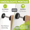 BOMI Tuerschutzgitter Miko PEFC Buchenholz | Ohne Bohren |für Babys, Kleinkinder & Tiere | 90° Feststell-Funktion | Gitter Schutz schwarz für Kinder ohne Bohren | Klemmgitter | Breite: 133-141 cm Bild 4