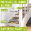 BOMI Tuerschutzgitter Miko PEFC Buchenholz | Ohne Bohren |für Babys, Kleinkinder & Tiere | 90° Feststell-Funktion | Gitter Schutz schwarz für Kinder ohne Bohren | Klemmgitter | Breite: 133-141 cm Bild 3