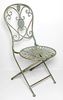 Metall Klappstuhl "Pfauenauge" im Antik Design, Gartenstuhl, Balkonstuhl Bild 2
