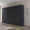 Rauch Möbel Alabama, Kleiderschrank für Schlafzimmer, Kinderzimmer, Wohnzimmer, Garderobe, Flur, 7-türig, mit Zubehör Premium, Farbe Grau metallic, Schwarz, Breite 315 cm Bild 2