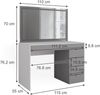 Schminktisch Elise Weiß/Grau/Grau 115 cm mit LED-Spiegel Vicco Bild 3