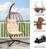 YITAHOME Hängesessel mit Kissen, Max. Belastung 150kg, Hängesessel Outdoor mit Gestell Körbe 195 x 120 x 108 cm Hängesessel Stabiler Rattan für Garten, Indoor & Outdoor, Braun Eierstuhl & Beige Kissen Bild 4