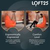 Loft 25 Sitzsack Gamer Stuhl | Outdoor Indoor Wohnzimmer Sitzsack Sitz | Wasserabweisend | Ergonomisches Design für Körperunterstützung (Sitzsack, Orange) Bild 5