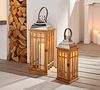 Laterne "Wood" Standleuchte Standlampe Windlicht Wohnzimmerdeko Tischleuchte Bild 5