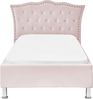 Bett mit Lattenrost METZ 90 x 200 cm Samtstoff Pastellrosa Bild 5